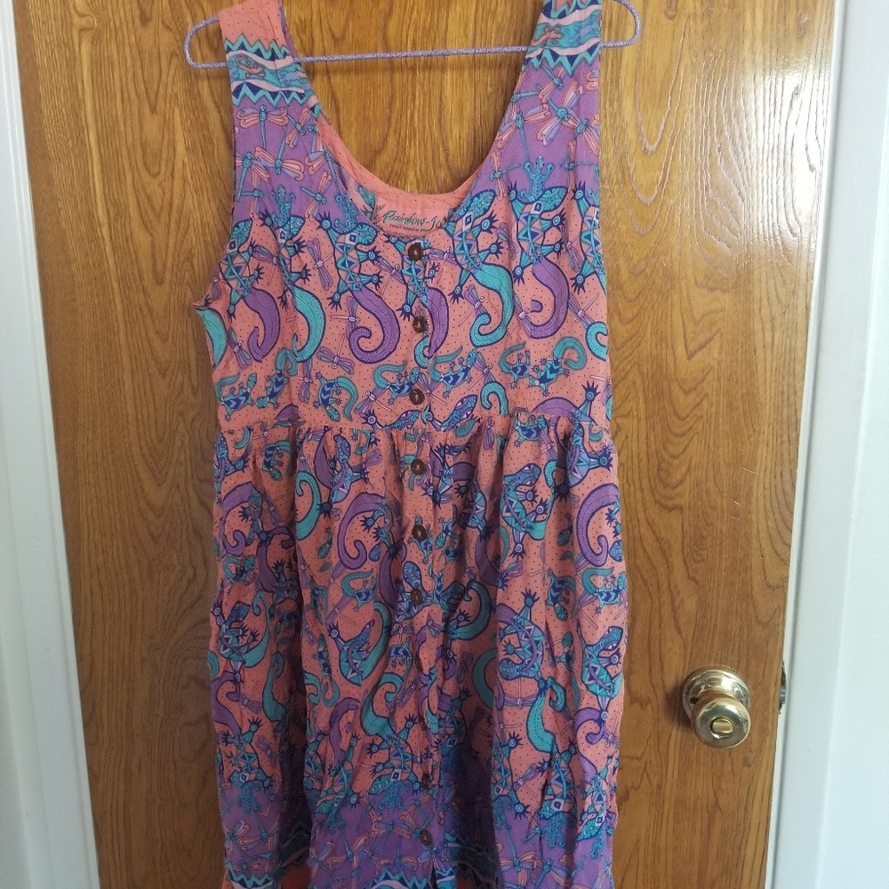 Rainbow Jo Hawaiian Hippie Dress Bright pink purpl